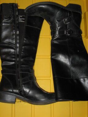 Arizona Denver Knee High Low Heel Boots Zip Closure Size 8 Black